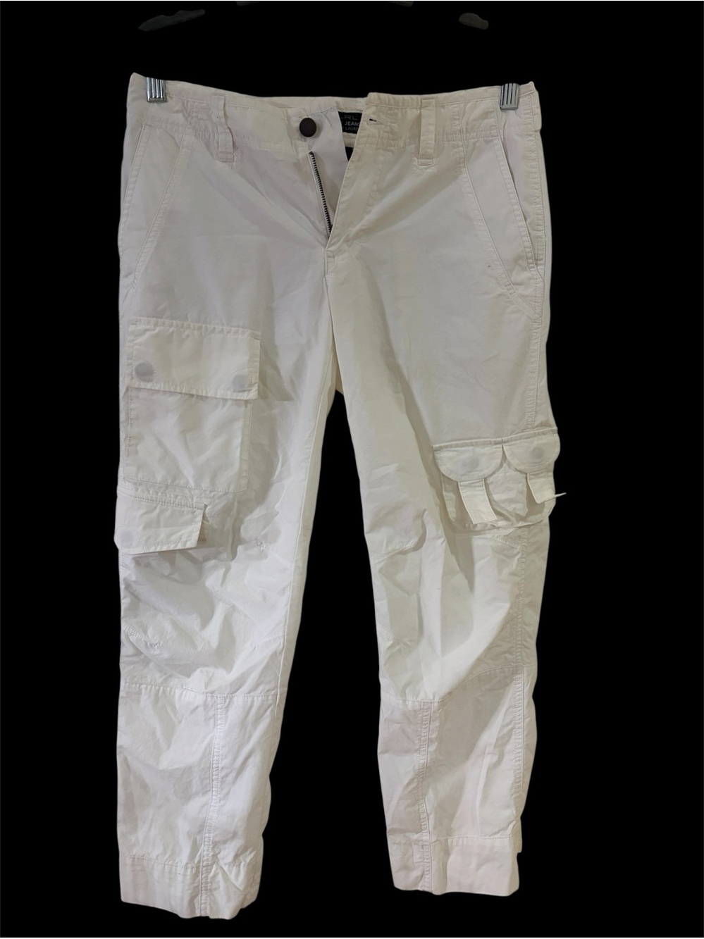 Straight Leg Cargo Pants - Cream